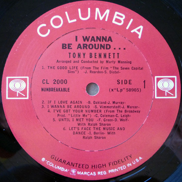 Tony Bennett : I Wanna Be Around (LP, Album, Mono)