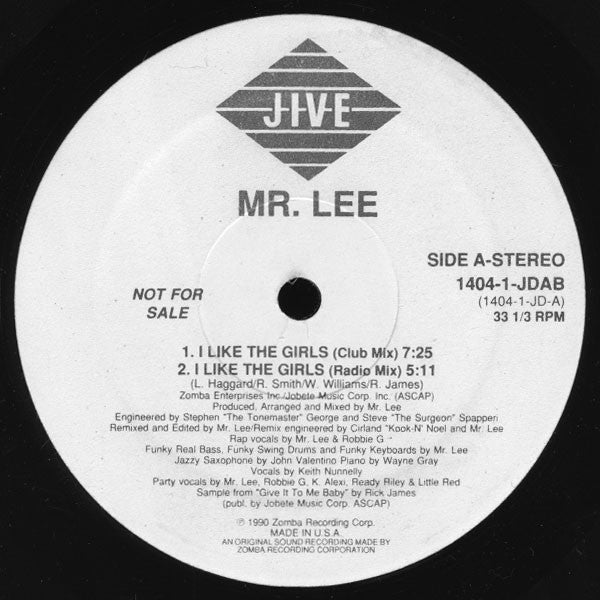 Mr. Lee : I Like The Girls (12", Promo)