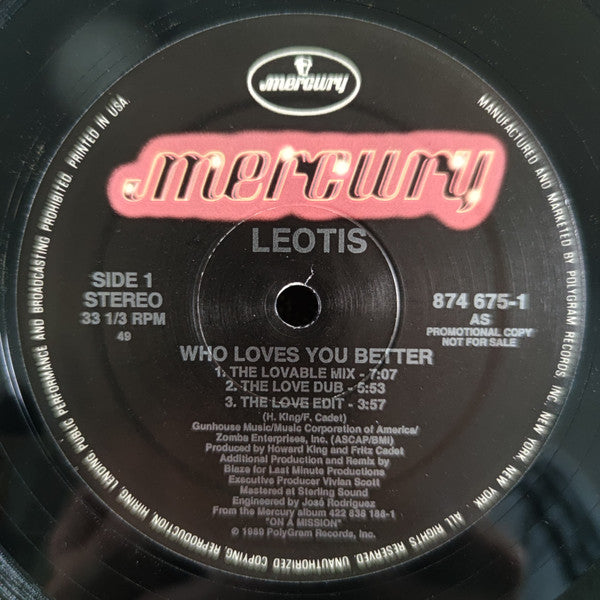Leotis : Who Loves You Better (12", Single, Promo)