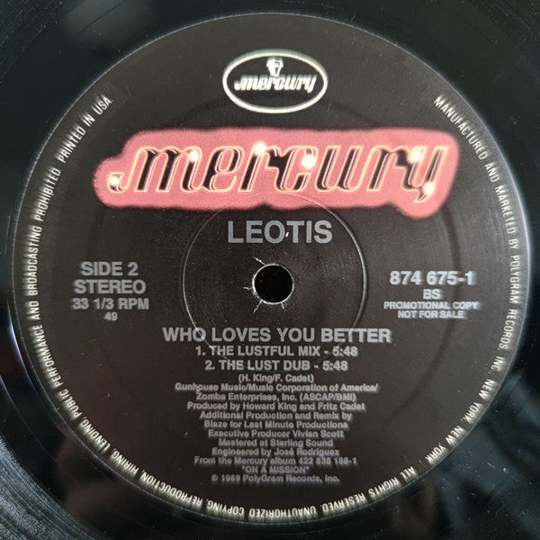 Leotis : Who Loves You Better (12", Single, Promo)