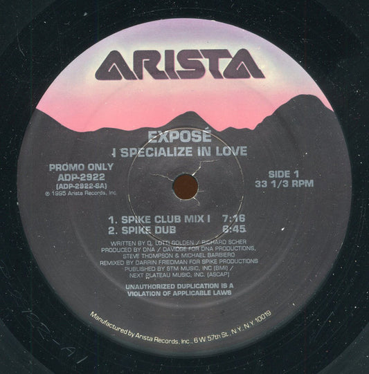 Exposé : I Specialize In Love (12", Promo)