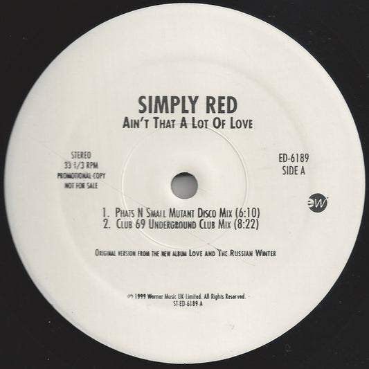 Simply Red : Ain't That A Lot Of Love (2x12", Promo)