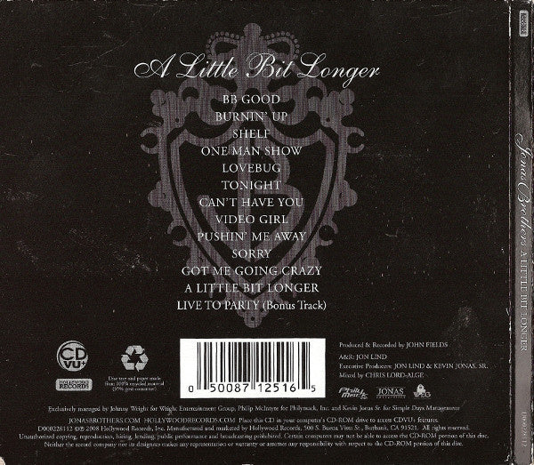 Jonas Brothers : A Little Bit Longer (CD, Album, Dig)