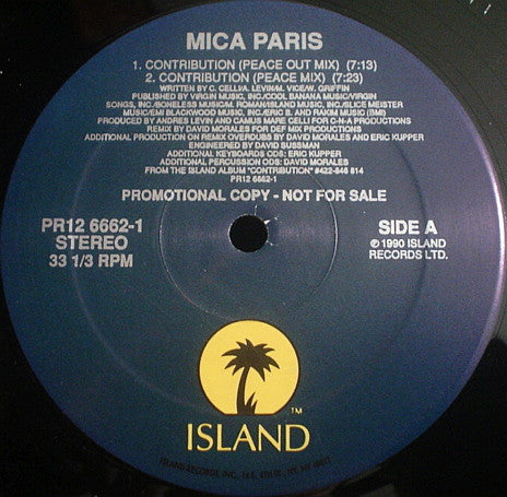 Mica Paris : Contribution (12", Promo)