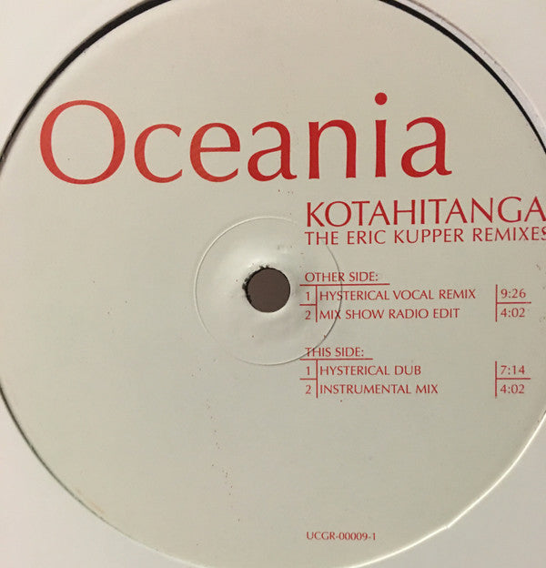 Oceania (2) : Kotahitanga  (The Eric Kupper Remixes) (12")