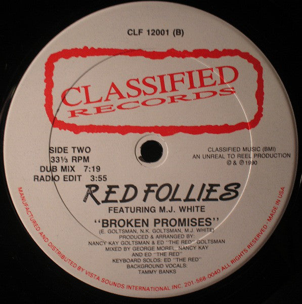 Red Follies Featuring MJ White : Broken Promises (12")