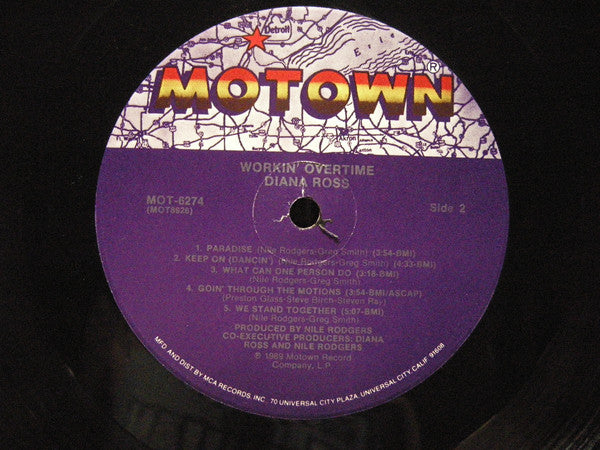 Diana Ross : Workin' Overtime (LP, Album)