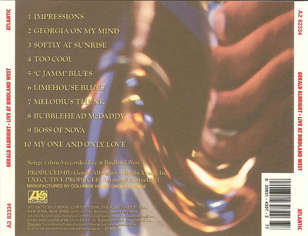 Gerald Albright : Live At Birdland West (CD, Album, Club)