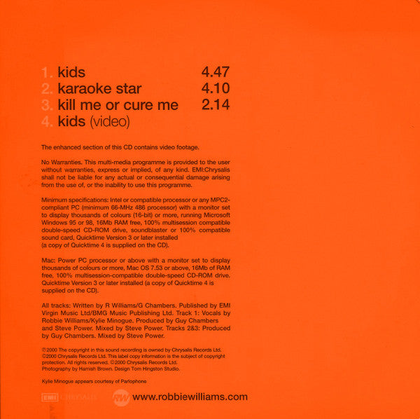 Robbie Williams / Kylie Minogue : Kids (CD, Single, Enh)