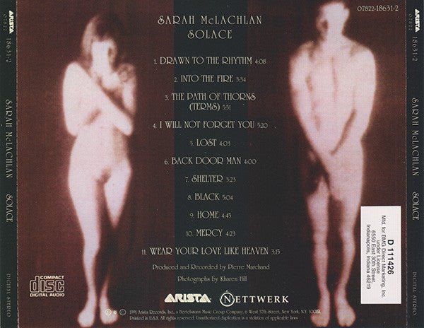 Sarah McLachlan : Solace (CD, Album, Club)