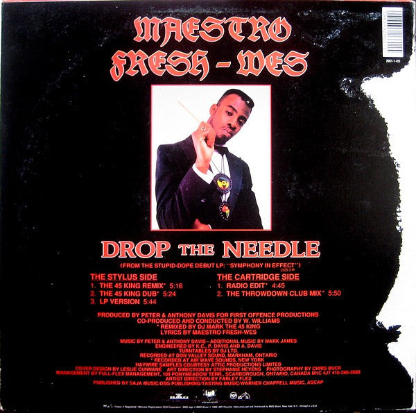 Maestro Fresh-Wes : Drop The Needle (12", Promo)