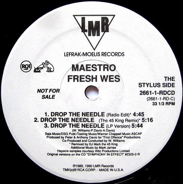 Maestro Fresh-Wes : Drop The Needle (12", Promo)
