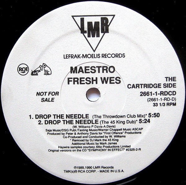 Maestro Fresh-Wes : Drop The Needle (12", Promo)