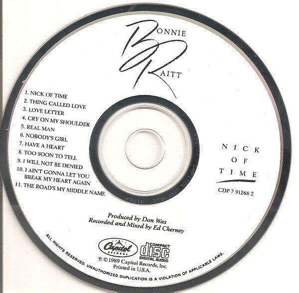 Bonnie Raitt : Nick Of Time (CD, Album)