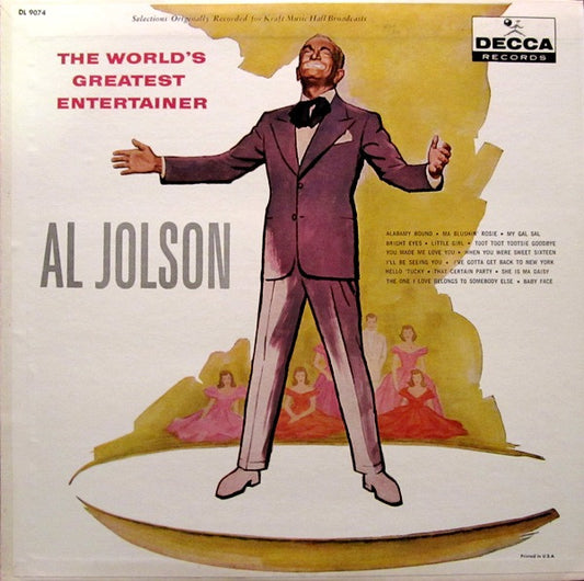 Al Jolson : The World's Greatest Entertainer (LP, Album, Mono)