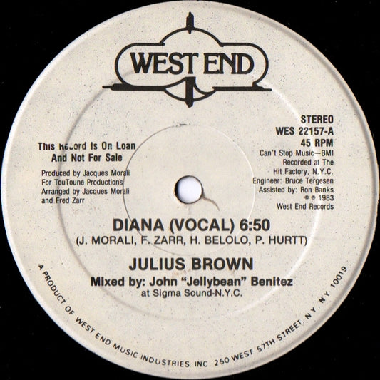 Julius Brown : Diana (12", Promo)