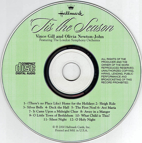 Vince Gill And Olivia Newton-John Featuring London Symphony Orchestra : 'Tis The Season (CD, Album)