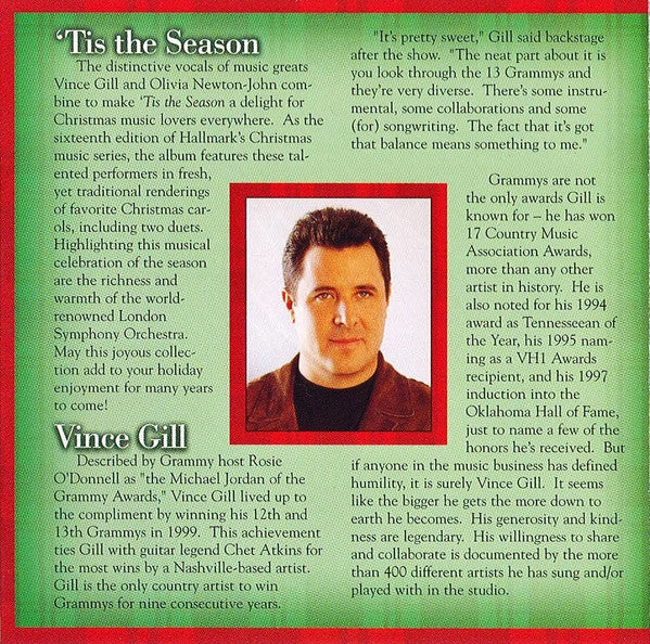 Vince Gill And Olivia Newton-John Featuring London Symphony Orchestra : 'Tis The Season (CD, Album)