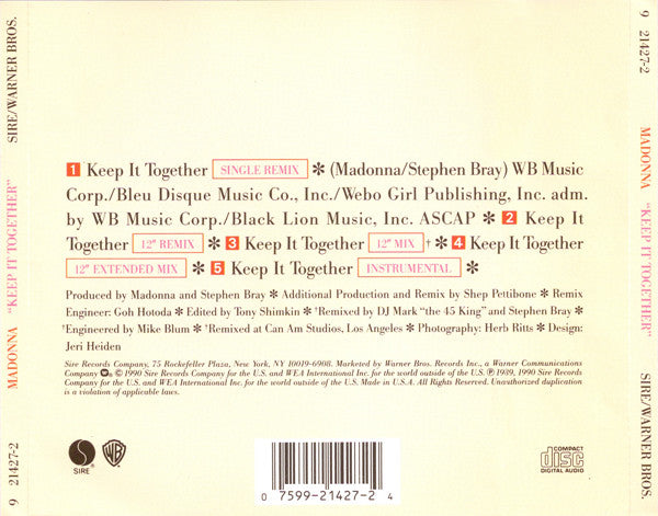 Madonna : Keep It Together (CD, Maxi)