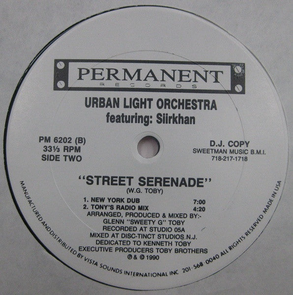 Urban Light Orchestra Featuring: Siirkhan : Street Serenade (12", Promo)