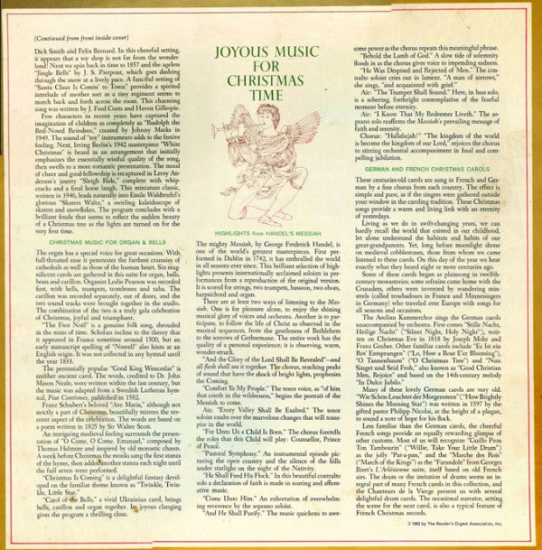 Various : Joyous Music For Christmas Time (4xLP + Box, Comp)