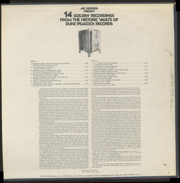 Various : 14 Golden Recordings From The Historic Vaults Of Duke/Peacock Records (LP, Comp)