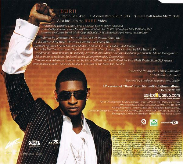 Usher : Burn (CD, Single, Enh)