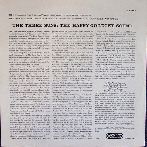 The Three Suns : The Happy-Go-Lucky Sound (LP, Comp, Mono)