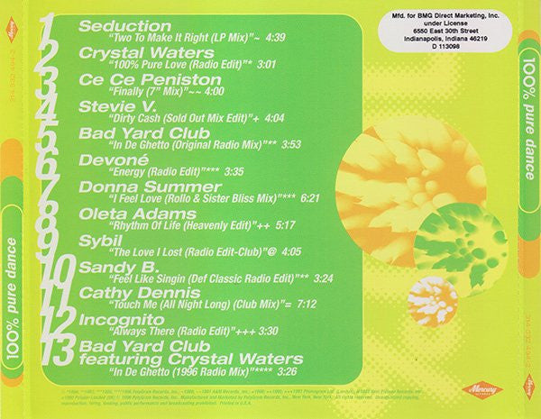 Various : 100% Pure Dance (CD, Comp, Club)