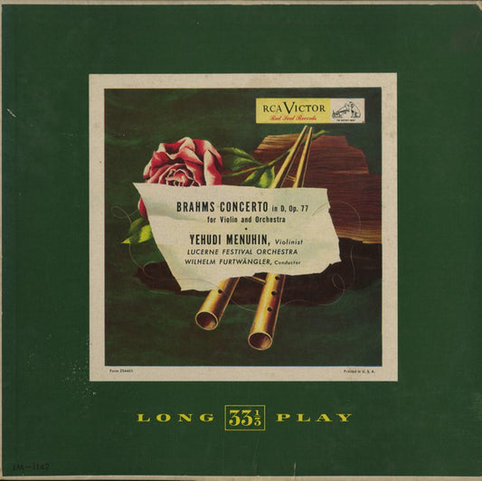 Johannes Brahms, Yehudi Menuhin, Lucerne Festival Orchestra, Wilhelm Furtwängler : Concerto In D, Op. 77 For Violin And Orchestra (LP)