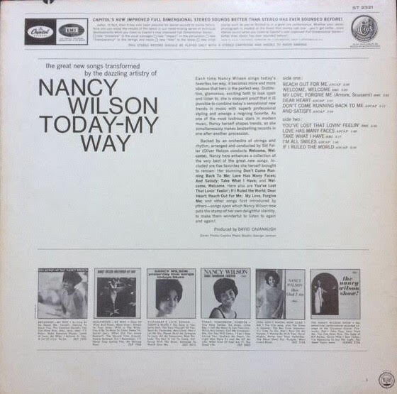 Nancy Wilson : Today - My Way (LP, Album)