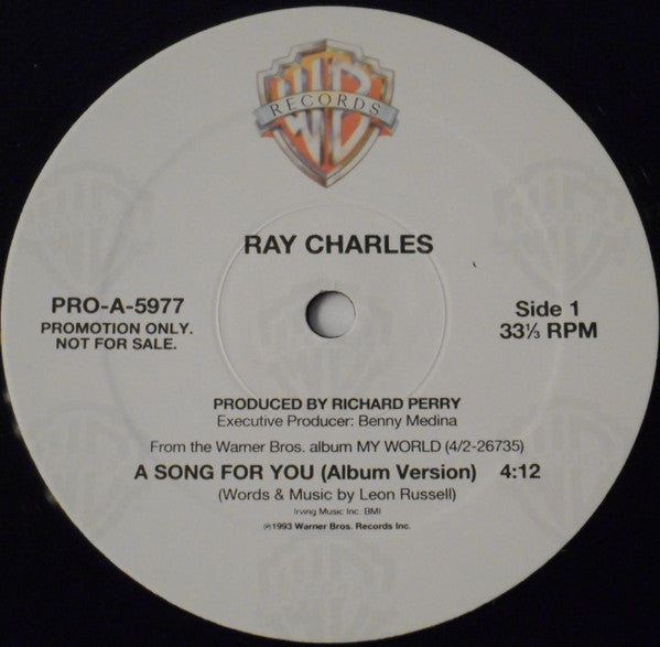 Ray Charles : A Song For You (12", Promo)