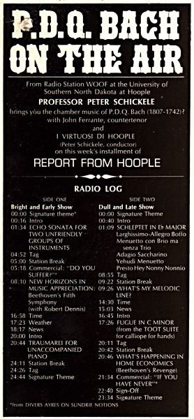 P.D.Q. Bach With Peter Schickele : P.D.Q. Bach On The Air (LP, Album, RE)