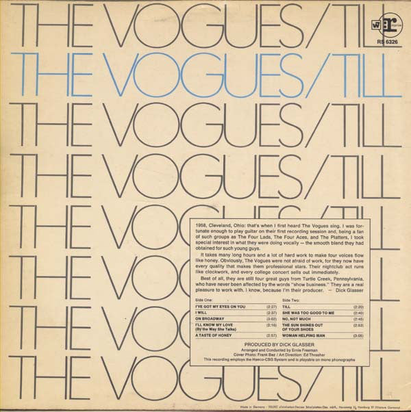 The Vogues : Till (LP, Album)