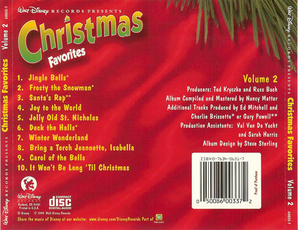 Unknown Artist : Christmas Favorites Volume 2 (CD, Album)