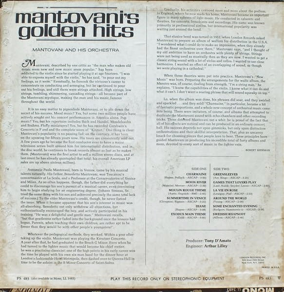 Mantovani And His Orchestra : Mantovani's Golden Hits (LP, Comp)