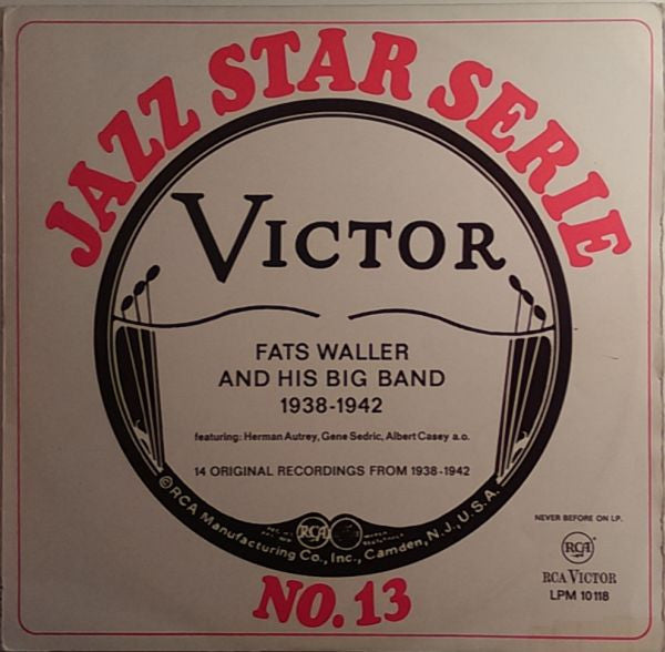 Fats Waller And His Big Band : 14 Original Recordings From 1938-1942 (LP, Mono)