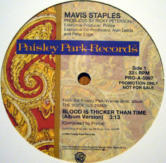 Mavis Staples : Blood Is Thicker Than Time (12", Promo)