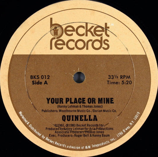 Quinella : Your Place Or Mine (12", Single)