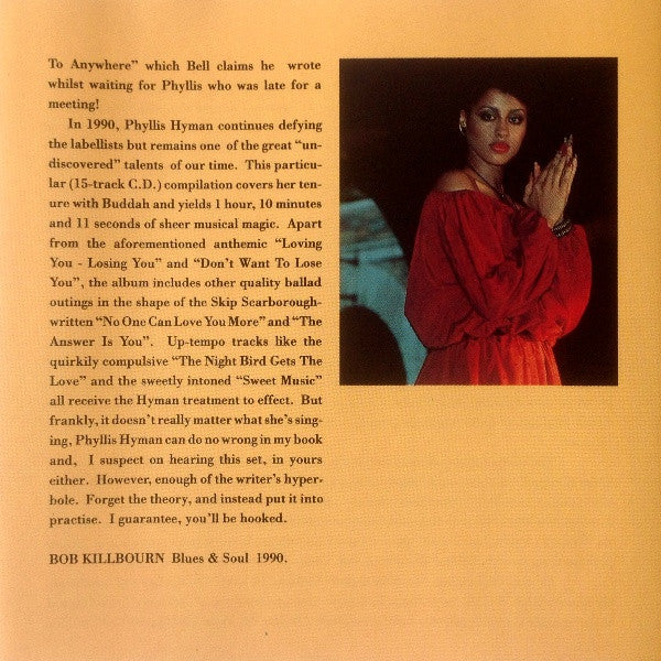 Phyllis Hyman : The Best Of  Phyllis Hyman The Buddah Years (CD, Comp)