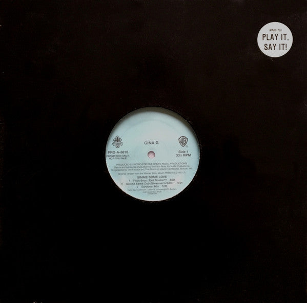 Gina G : Gimme Some Love (12", Promo)