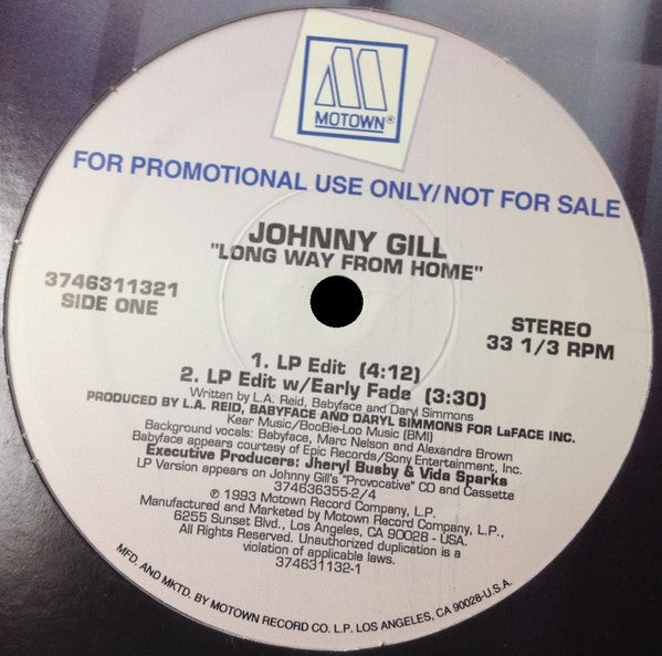 Johnny Gill : Long Way From Home (12", Promo)