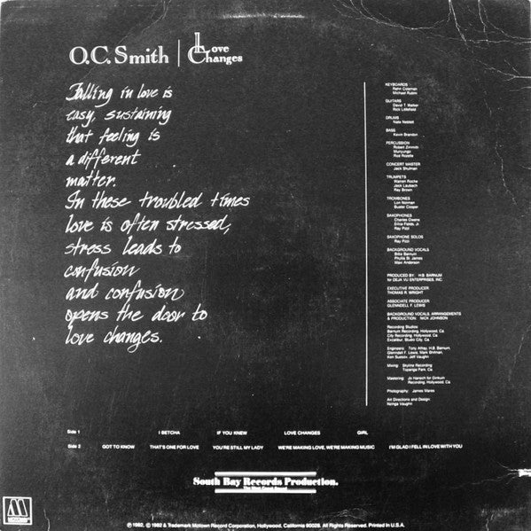 OC Smith : Love Changes (LP, Album, Promo)