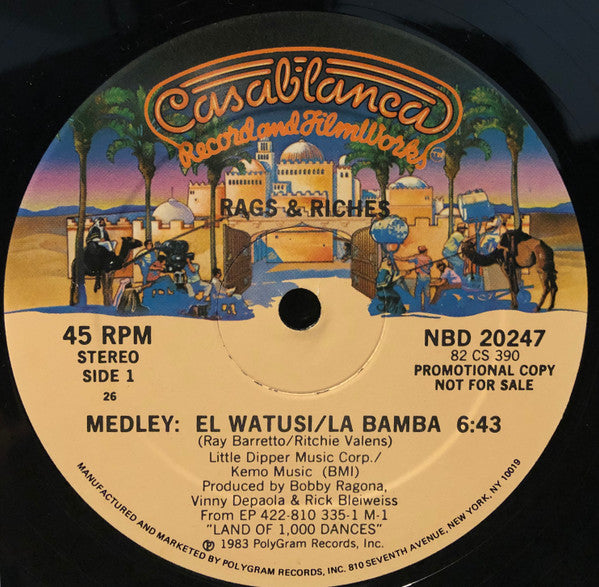 Rags & Riches : Medley: EL Watusi  / La Bamba (12", Promo)