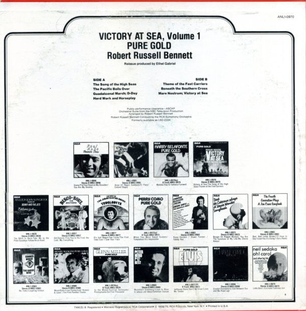 Richard Rodgers / Robert Russell Bennett / RCA Victor Symphony Orchestra : Victory At Sea Volume I (LP, Album, RE, Ind)