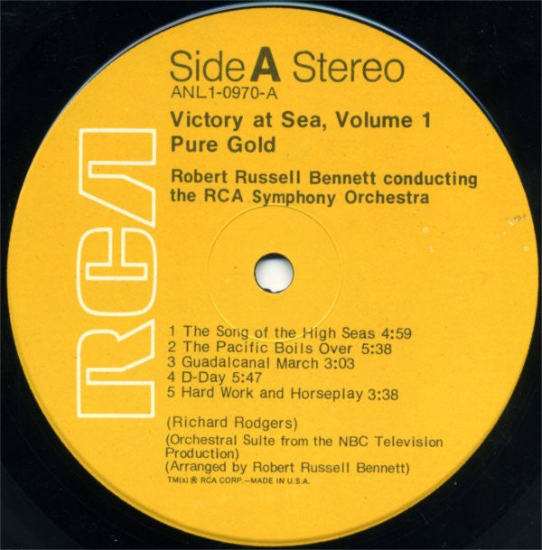 Richard Rodgers / Robert Russell Bennett / RCA Victor Symphony Orchestra : Victory At Sea Volume I (LP, Album, RE, Ind)