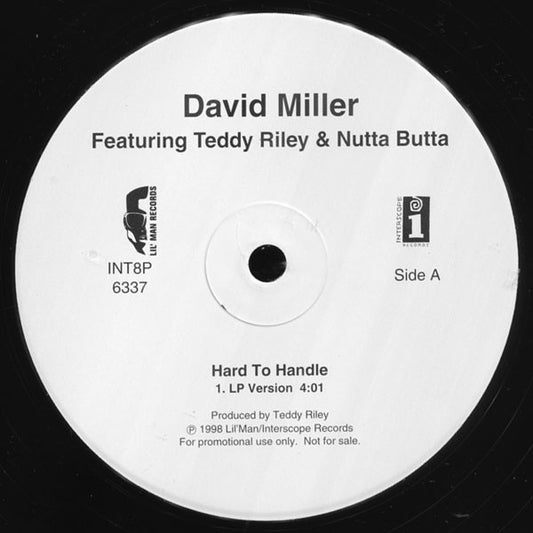 David Miller Featuring Teddy Riley & Nutta Butta : Hard To Handle (12", Promo)