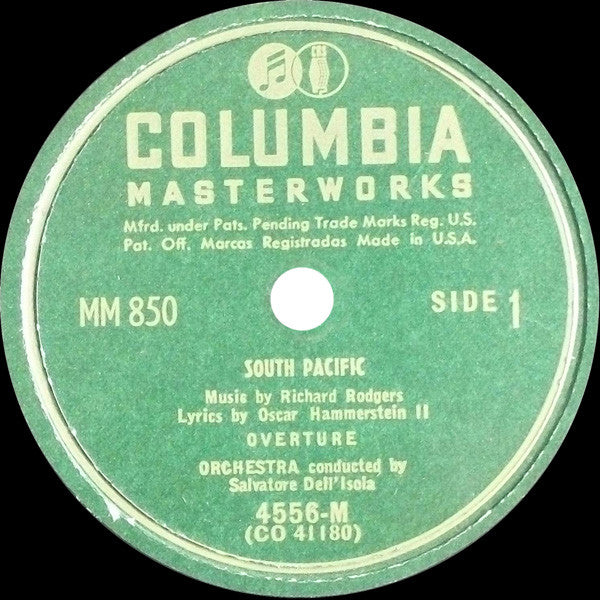 Mary Martin, Ezio Pinza, Rodgers & Hammerstein With "South Pacific" Original Broadway Cast : South Pacific (7xShellac, 10", Album)