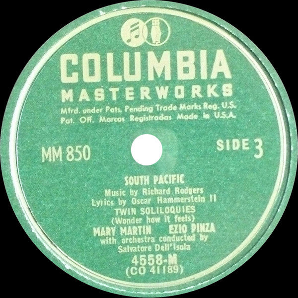 Mary Martin, Ezio Pinza, Rodgers & Hammerstein With "South Pacific" Original Broadway Cast : South Pacific (7xShellac, 10", Album)