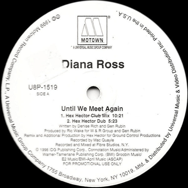 Diana Ross : Until We Meet Again (12", Promo)